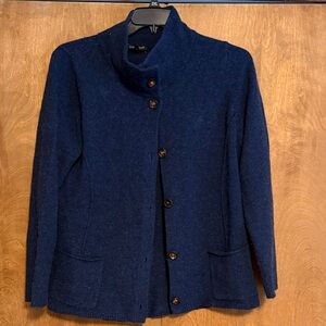 Eileen Fisher Navy Button-Up Blazer